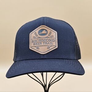 Richmond Beer Trail Hat Black Leather Patch Trucker Pacific Headwear